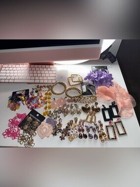 Mixed Fashion Jewelry Lot in Gold, Pink, Purple